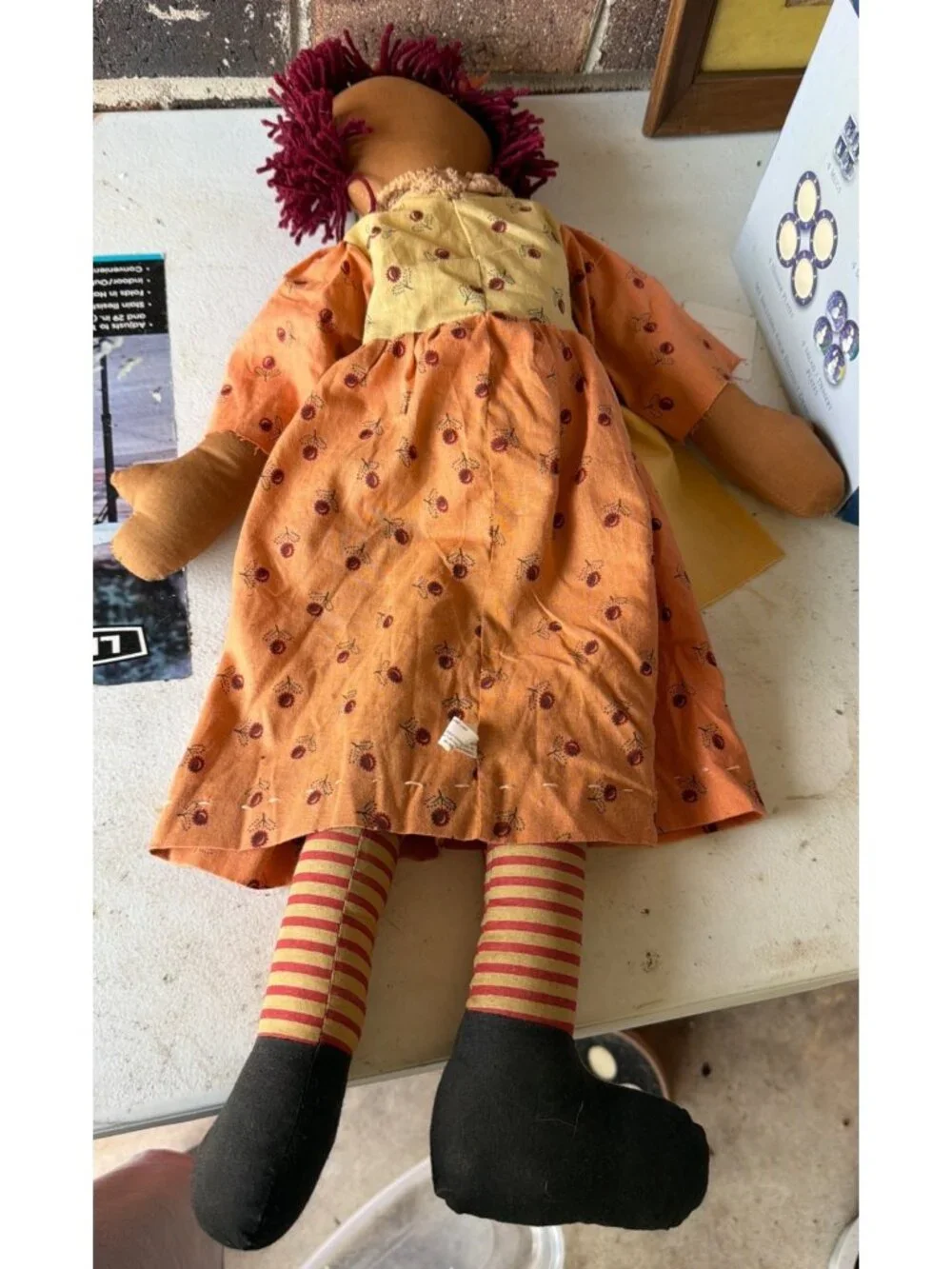 Raggedy Ann in Red Plaid Dress with Bear by Unicorn Merchandise